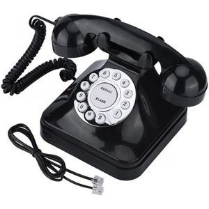 Antieke Europese Vintag Vaste Telefoon Zwart High Definition Call Grote Clear Knop Vaste Telefoon