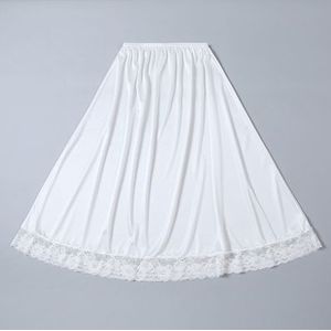 Lace Onderrok 75Cm 85Cm Lange Onderkant Rok Voor Jurk 3 Meter Grote Zoom Elastische Taille Inner Petticoat Zwart zijde