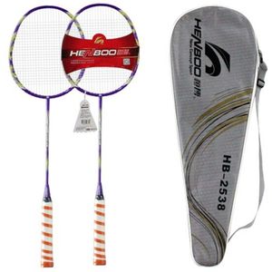 HENBOO Lichtgewicht Badminton Set Duurzaam Aluminium Training Badminton Racket Met Draagtas Sportartikelen Standaard Gebruik