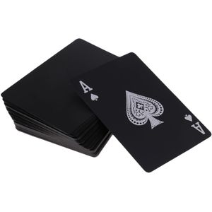 1 Deck Black Waterdichte Plastic Poker Pvc Speelkaarten Game Poken