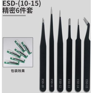 Anti-Statische Esd Rvs Hand Pincet Haar Picking Nail Telefoon Reparatie Tools Industriële Precisie Gebogen Rechte Pincet