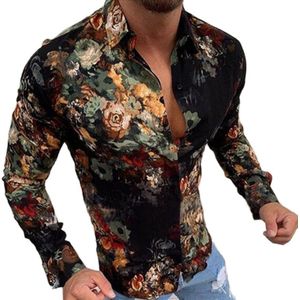 Hawaiian Style Lange Mouwen Print Casual Revers Kraag Button Losse Shirt Kleding Comfort Blouse