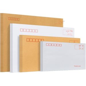 Verdikking Envelop Kraftpapier Witte Envelop Multi-Size Geel-Wit Afdrukken Dubbele Lijm Postkantoor Standaard