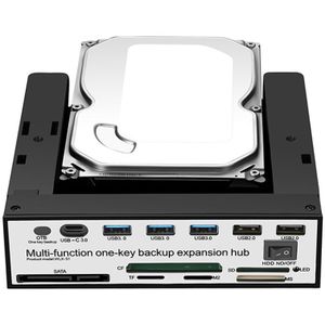 Arealer WLX-S1 - Multifunctionele 5.25 Inch Voorpaneel Uitbreiding Hub - 5-In-1 Kaartlezer - 3 USB3.0 en 2 USB2.0 Poorten