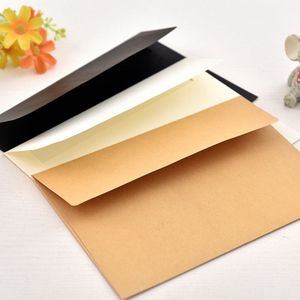 10 Stks/pak 17.5X12.5Cm Kraft Wit (Ivoorwit) zwart Papier Envelop Bericht Kaart Brief Stationaire Opslag Papier
