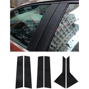 6 Pcs Auto Styling Fit Voor Peugeot 3008 Gt Lijn Accessoires Zwart B Pillar Berichten Carbon Stickers Vensterversiering sticker