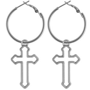 Punk Konijnen Cross Oorbellen Igirl Bunny Gothic Oorbellen Voor Vrouwen 2000S Esthetische Accessoires Egirl Sieraden Collier Femme