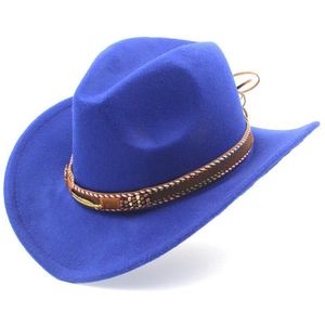Vrouwen Mannen Wol Western Cowboy Hoed Voor Gentleman Lady Winter Herfst Jazz Cowgirl Cloche Sombrero Caps Met Mode riem
