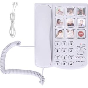Big Button Telefoon Amplified Foto Geheugen Snoer Vaste Energiebesparing Sos Een Touch Dial Te Lezen Voor Senioren Ouderen