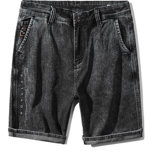 Plus Size 40 42 44 46 Mannen Losse Rechte Jeans Shorts Zomer Stretch Donkergrijs Denim Shorts mannelijke