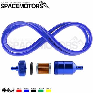 6Mm Universele Geanodiseerd Legering Olie Brandstof Benzine Filter & 1000Mm Kabel Voor Carb Motorfiets Pitbike Dirt Bike Atv quad Inline Onderdelen