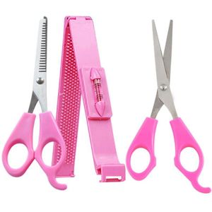 3Pcs Professionele Roze Diy Vrouwen Meisjes Artefact Stijl Set Kit Haar Snijgereedschap Snoeien Schaar Pony Lagen Stijl Schaar