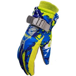 Winter Warm Handschoenen Voor Jongen Meisjes Winddicht Waterdicht Sneeuw Warm Ademend Outdoor Sport Pu Lederen Antislip Kids Ski handschoenen