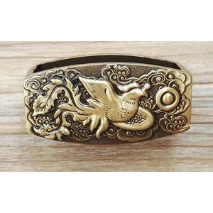 Hoogwaardig koper graveren dragon lederen gesp ring mannen handleiding pin gesp unieke lederen craft accessoires