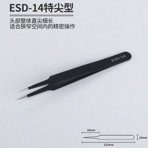 Anti-Statische Esd Rvs Hand Pincet Haar Picking Nail Telefoon Reparatie Tools Industriële Precisie Gebogen Rechte Pincet