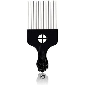 4 Maten Zwart Vuist Afro Metalen Kam Afrikaanse Pick Haar Kam Borstel Salon Kappers Kapper Vork Kam Hair Care Styling gereedschap