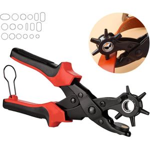 DIY Riem Perforator Heavy Duty Band Lederen Hand Tang Revolv, Super Heavy Duty Rotary Puncher, multi Gat Maten Maker Tool