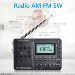 K603 Fm/Sw/Am Multi Band Digitale Radio Stereo MP3 Player Speaker Draagbare Lcd-scherm Bluetooth Pocket Recorder radiogram