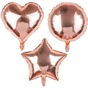 18 Inch Rose Gold Heart Star Ronde Aluminium Folie Ballon Bruiloft Decoratie Verjaardagsfeestje Ballonnen