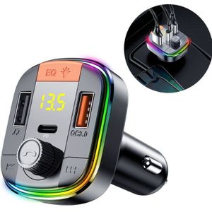3XUB Snelle Lading Bluetooth Auto MP3 Speler 2USB Handsfree Call Kleurrijke Verlichting