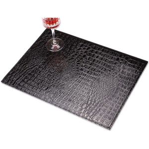 Whism 45X30 Cm Krokodil Keuken Tafel Mat Pu Lederen Plaats Mat Drinken Coaster Isolatie Pad Tafel Matten Voor eettafel Placemat