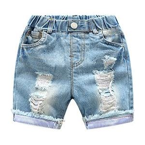 Kinderen Broek voor Baby Boy Broek Kinderen Zomer Kleding jongens losse denim ripped jeans shorts solid gaten peuters