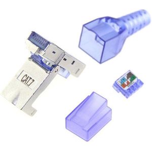 Rj 45 Connector Kabel Cat7 Internet Plug 8P8C RJ45 Toolless Terminal Plug Afgeschermde Veld Connectors Voor Kat 7 Ethernet Netwerk