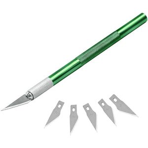 Antislip Metalen Scalpel Mes Gereedschap Kit Cutter Graveren Craft Messen + 5 Stuks Messen Mobiele Telefoon Pcb Diy reparatie