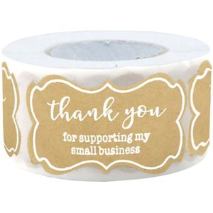 250 Stuks Dank U Voor Ondersteunende Mijn Kleine Business Stickers Handgemaakte Bakken Verpakking Seal Label Kraftpapier Scrapbooking Decorat