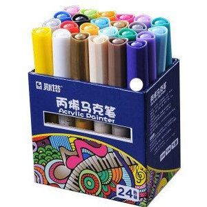12/24 Kleuren Acryl Verf Art Marker Pen 2-3Mm Tip Markers Voor Stof Graffiti Keramische Kunst Schilderij tekening Marker Pen