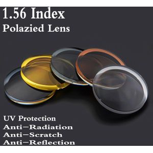 1.56 Index Asferische Gepolariseerde Zonnebril Recept Lens CR-39 Bijziendheid Presbyopie Uv Bescherming Zonnebril Lens 2 Stuks RS083