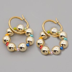 Go2boho Ronde Oorbellen Voor Vrouwen Handgemaakte Hoop Earring Mode-sieraden Japanse Gouden Kralen Oorbel