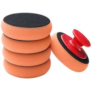 6 Stks/set Auto Wax Wassen Polish Pad Spons Schuim Kit Microfiber Applicator Pads Met Grijper Handvat Auto-Styling