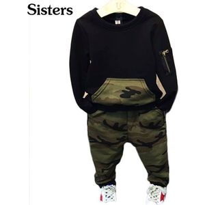 Cool Jongens Kleding Sets Herfst Kinderen sport pak volledige mouwen blouse + camouflage broek past Kinderen trainingspakken voor 3 -7 jaar