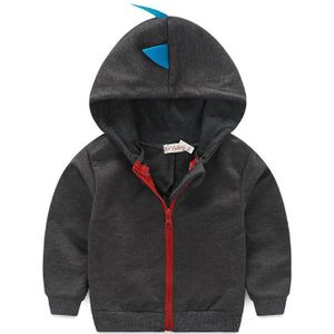 Peuter Baby Baby Boy Dinosaur Lange Mouwen Casual Hooded Rits Tops Jasje Sweatshirt Trendy Kleding 0-3T
