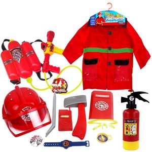 12Pcs Fire Chief Kostuum Rollenspel Costume Dress-Up Set Brandweerman Speelgoed Kinderen Pretend Play Toys Dappere Kleine educatief Speelgoed