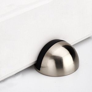 Kk &amp; Fing 1Pc Zinklegering Mute Deur Stopt Casting Vloer Gemonteerde Aps Satin Chrome Half Moon Punch-Freedoor Stopper Hout Deur Houder