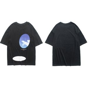 Zomer Mannen Toevallige Eenvoudige Korte Mouw Harajuku Blue Sky White Cloud Print T-shirts Mannen Hip Hop Streetwear Tops