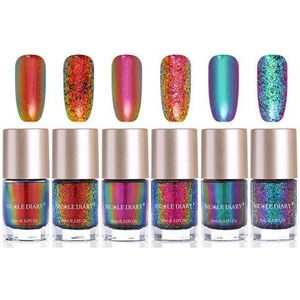 Nicole Dagboek 9 Ml Nagellakken Set Chameleon Metallic Shimmer Glitter Tips Nail Art Varnish Varnish Poolse