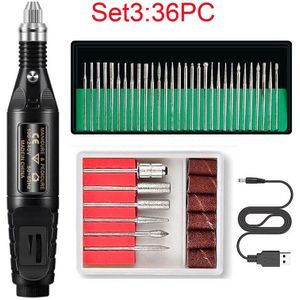 36Pcs Electric Nail Boor Machine Nail Bestanden Pen Pedicure 6 Bits Frezen Uv Led Gel Polish Remover Nail Art manicure Tool