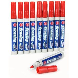 10 Pcs Uitwisbare Whiteboard Marker Rood Potlood Voor Office Home School