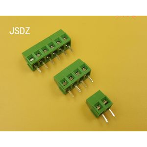 50 stks/partij MG128-2P/3 P/4 P/5 P/6 P Splicing, schroef type PCB afstand 3.81 connector terminals, terminal Groene KF128 groene Koperen voet