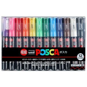 Mitsubishi Uni Posca Reclame Pen Pc-1m Uni Posca Reclame Pen Pc-1m Kantoor Kalibratie Pen 12 Kleur Set Aquarel Pen
