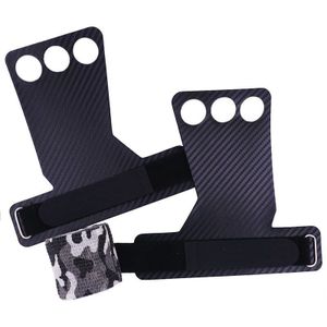 3-gat Carbon Fiber Hand Grips met Tape Gym Handschoenen Volledige Palm Bescherming voor Gewichtheffen Crossfit Pull Ups kettlebells Ringen