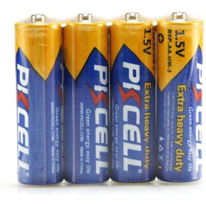 PKCELL 4 PCS R6P 1.5 V AA Super Heavy Duty koolstof-zink Batterijen aa UM-3 Batterij