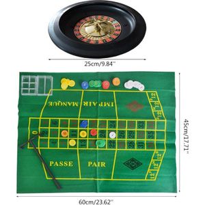 10 Inch Roulette Spel Set Met Tafelkleed Poker Chips Voor Bar Party Borad Game D0LB