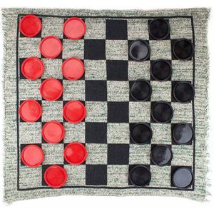 3in1 Dubbelzijdig Checkers Tapijt Indoor Outdoor Draagbare Jumbo Board Game Tapijt Omkeerbaar Geruite Mat Check Deken Home Decor