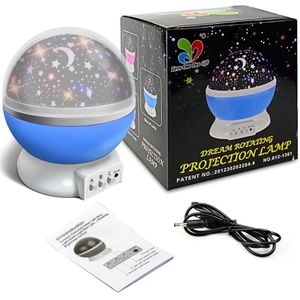 Sterrenhemel Roterende LED Nachtlampje Projector Batterij USB Operated kinderen Slaapkamer Night Lamp Maan Projectie Light Kids