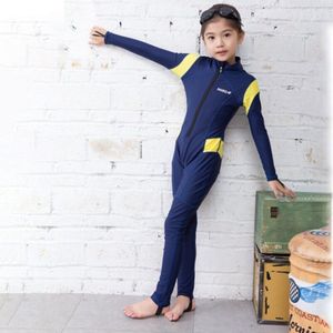 Kinderen Wetsuits Rash Guards Meisje Jongen Kids Swim Duiken Sportkleding Pakken Uv-bescherming Full Body Lange Mouw Een Stuk Badpak