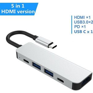 Usb Hub Type C Naar Hdmi 4K Usb 3.0 Thunderbolt3 Dock Adapter Pd Opladen Kaart 8 In 1 Hub voor Macbook Pro Splitter Poort Type C Hub
